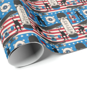 Skateboard Patriotic USA Skateboarder Geschenkpapier
