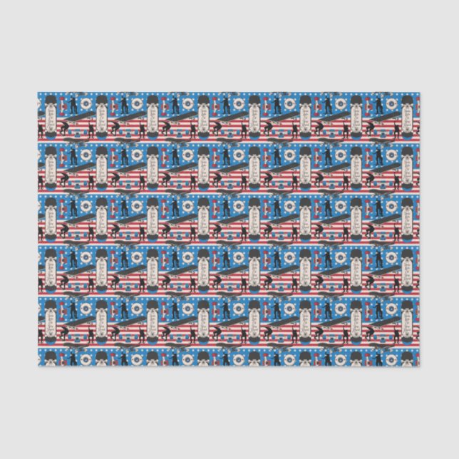 Skateboard Patriotic USA Skateboarder Seidenpapier (Vorderseite)