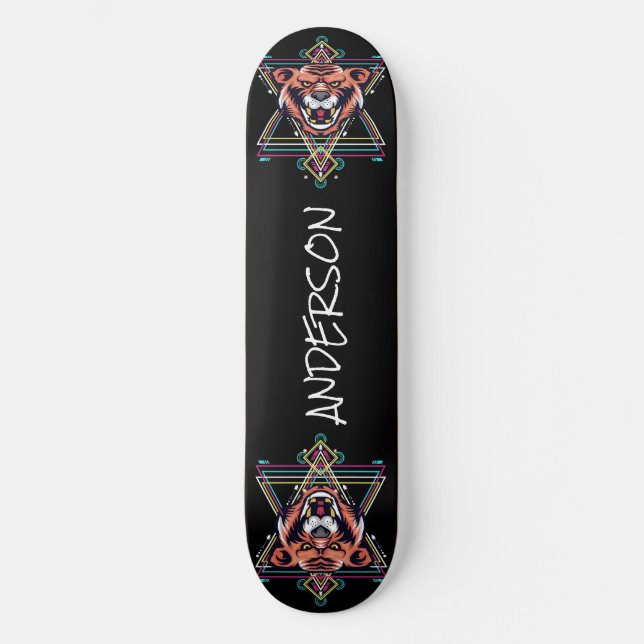 Skateboard Personalisiert Angry Tiger Sacro Form (Vorderseite)