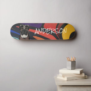 Skateboard Personalisiert Graffiti Familienhund