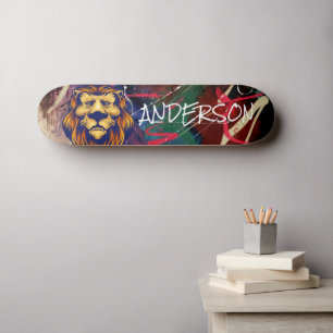 Skateboard Personalisiert Graffiti Lion