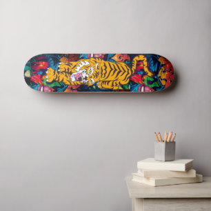 Skateboard Personalisiert Graffiti Orange Tiger