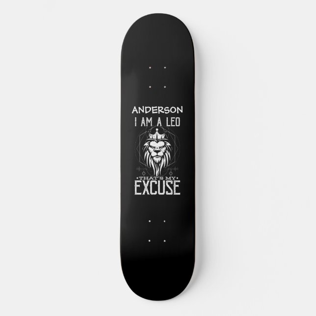 Skateboard Personalisiert Leo Zodiac Sign (Vorderseite)