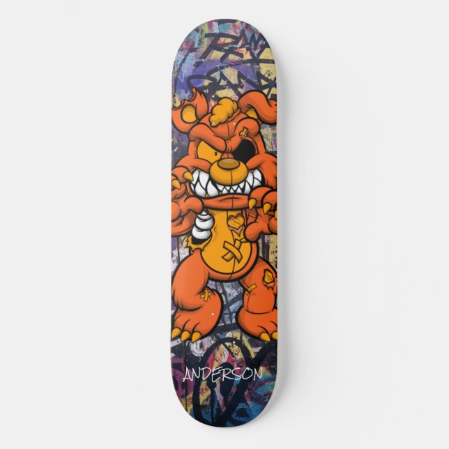 Skateboard Personalisiert Teddy Zombie (Vorderseite)