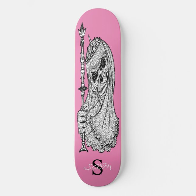 Skateboard Pink SMILY MIRLY Skull (Vorderseite)