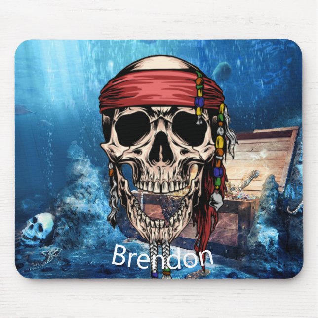 Skateboard Pirate Mouse Pad Mousepad (Vorne)