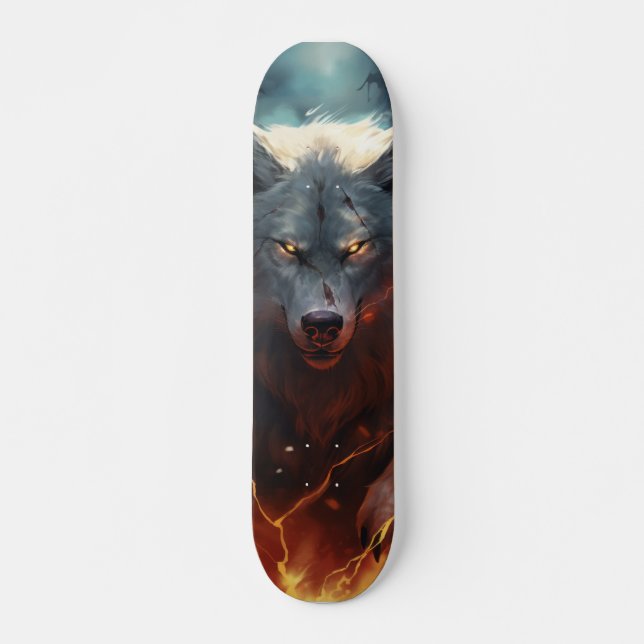 Skateboard Poderoso lobo depredador  (Vorne)