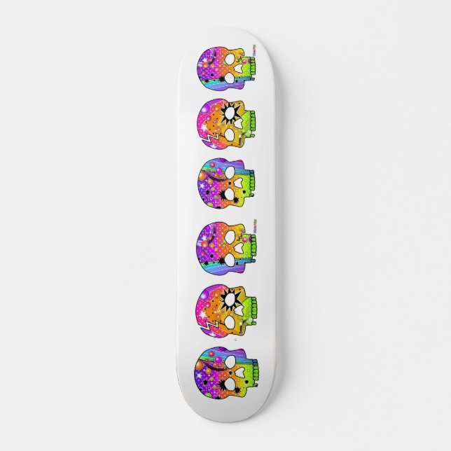 Skateboard - POP ART SKULLS (Vorne)