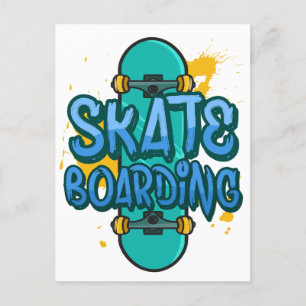 Skateboard Postkarte