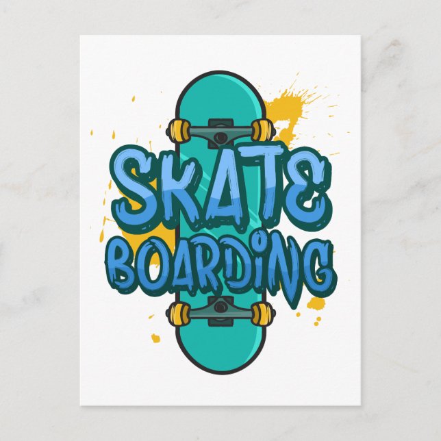 Skateboard Postkarte (Vorderseite)
