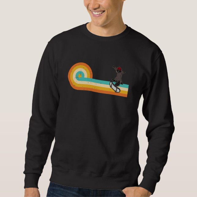 Skateboard raccoon stunts skate hall skater roller sweatshirt (Vorderseite)