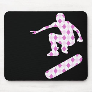 Skateboard. Raute Silhouetten. Mousepad