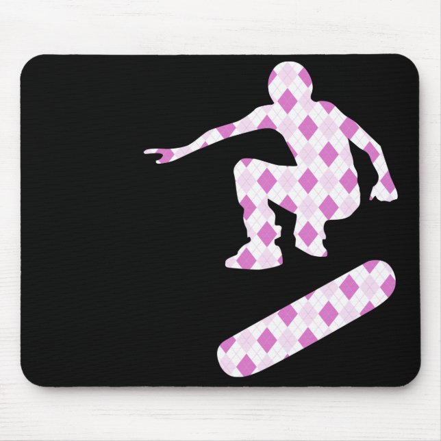 Skateboard. Raute Silhouetten. Mousepad (Vorne)