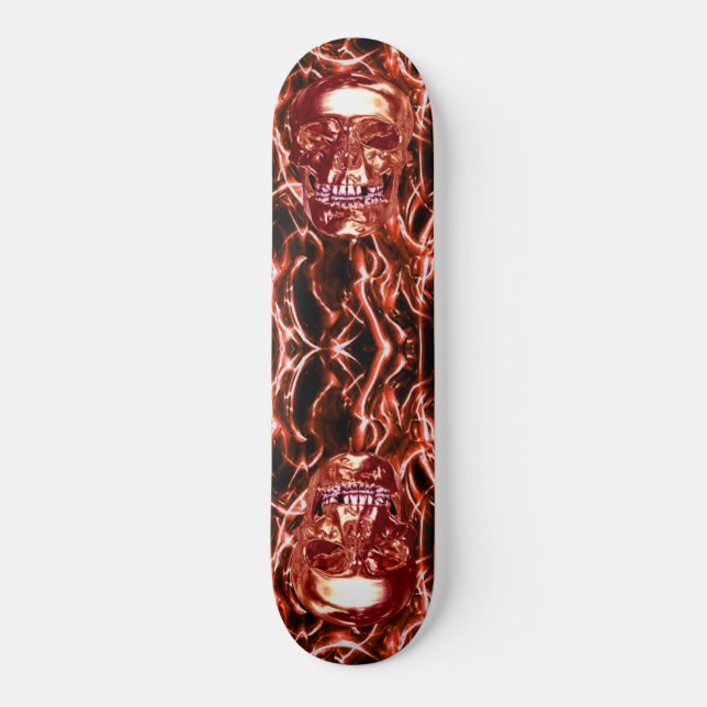 Skateboard Red Chrome Skulls (Vorderseite)