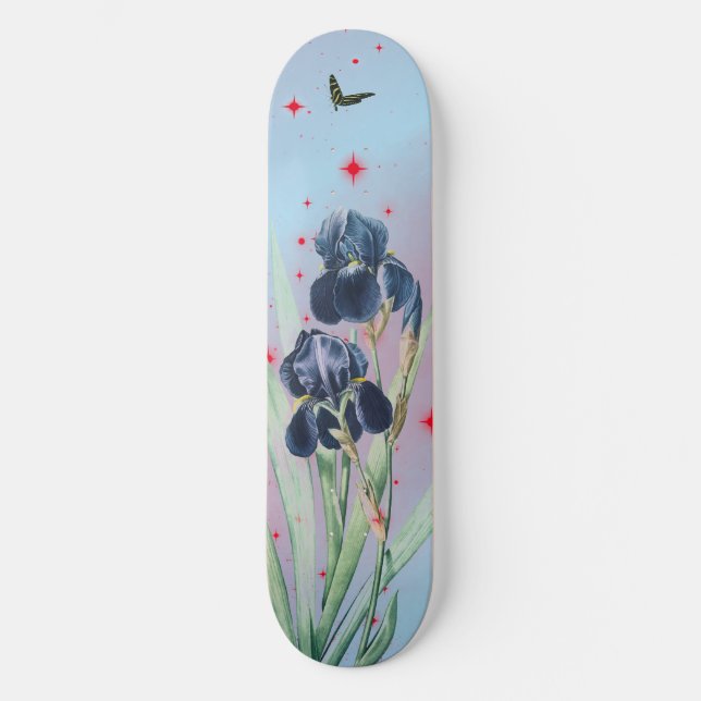 Skateboard RED STARS BLUE IRIS (Vorderseite)