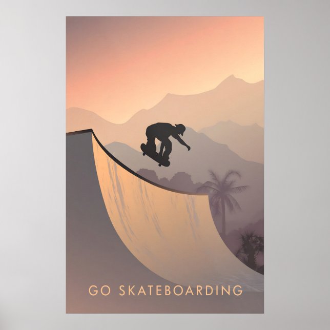 Skateboard Reiseplakat Poster (Vorne)