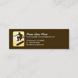 Skateboard: Retro Strahlen: Mini Visitenkarte