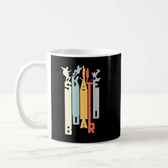 Skateboard Retro Vintage Skateboard Lover Geschenk Kaffeetasse (Links)