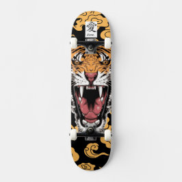 SKATEBOARD ROARING TIGER MIT CLOUD PATTER