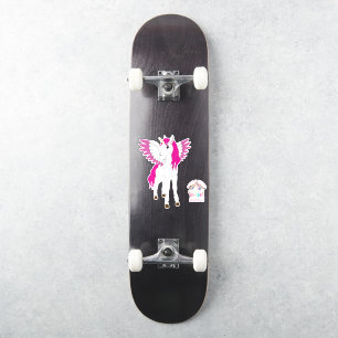 Skateboard Rosa Niedliche Einhörner Aufkleber
