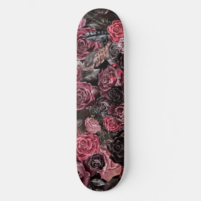 Skateboard Rosendesign (Vorderseite)