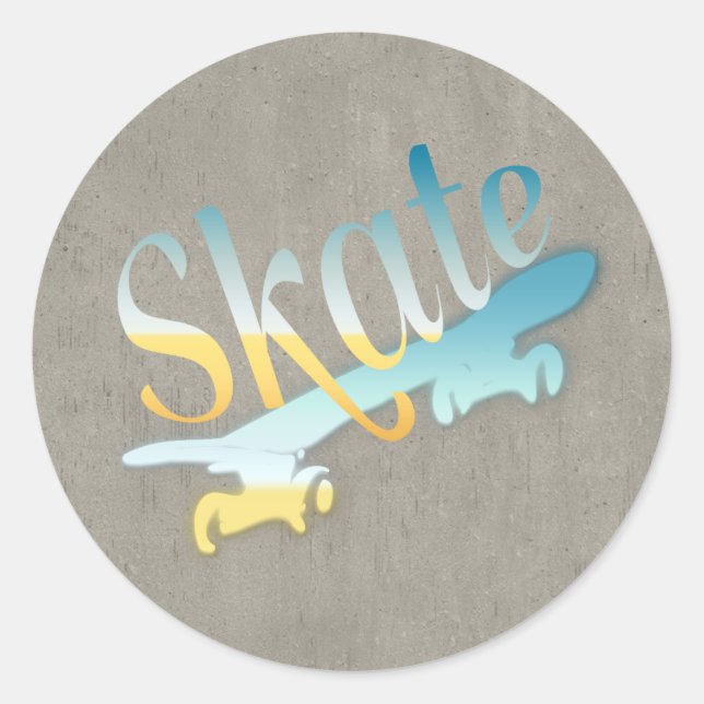 Skateboard Runder Aufkleber (Vorderseite)