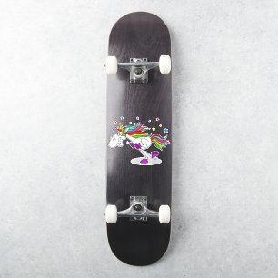 Skateboard RUNNING Regenbogen Einhornaufkleber Aufkleber
