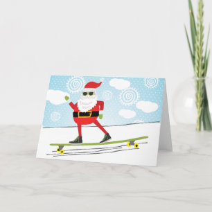 Skateboard Santa Card Feiertagskarte