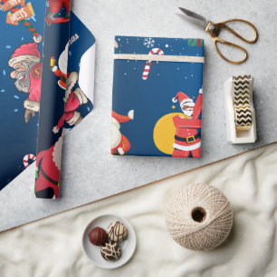 Skateboard Santa Geschenkpapier