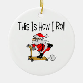 Skateboard Santa Keramik Ornament