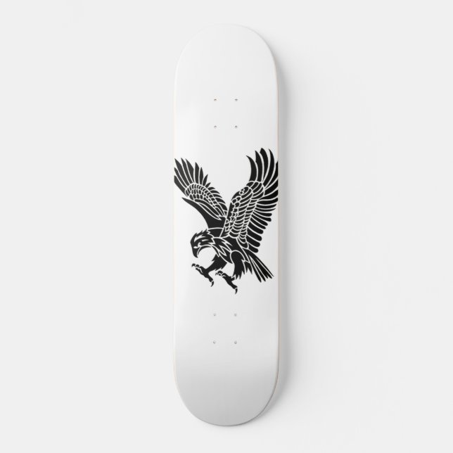 Skateboard - Schwarz-Weiß-Adler (Vorderseite)