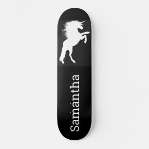 Skateboard Schwarz-weiß Unicorn