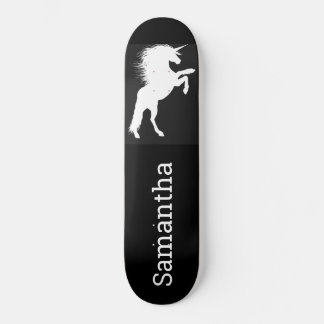 Skateboard Schwarz-weiß Unicorn