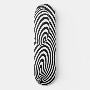 Skateboard Schwarz-weiße 3D-Linie Illusion