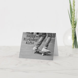 Skateboard, Skate Foto Teenager Name Dankeschön Ka Dankeskarte