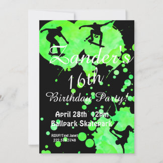 Skateboard Skate Park Geburtstag Einladung