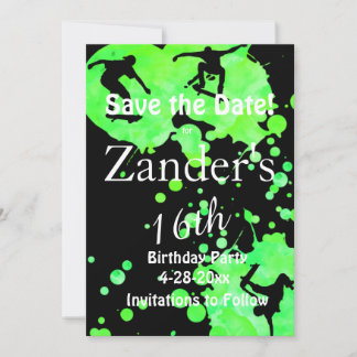 Skateboard Skate Park Save The Date