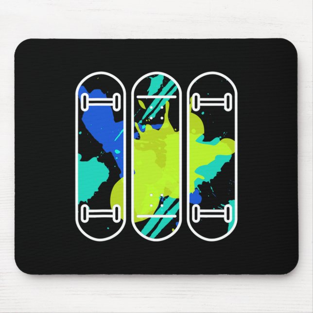 Skateboard Skate Skateboarding 90er Ästhetik Maler Mousepad (Vorne)