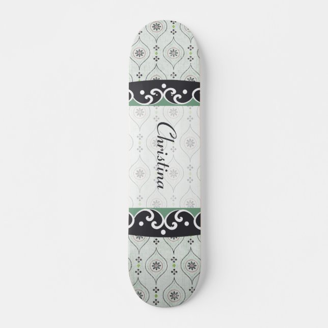 Skateboard Skateboard Blaue Blume Muster (Vorne)