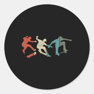 Skateboard Skateboarding Herzschlag-Geschenk für S Runder Aufkleber