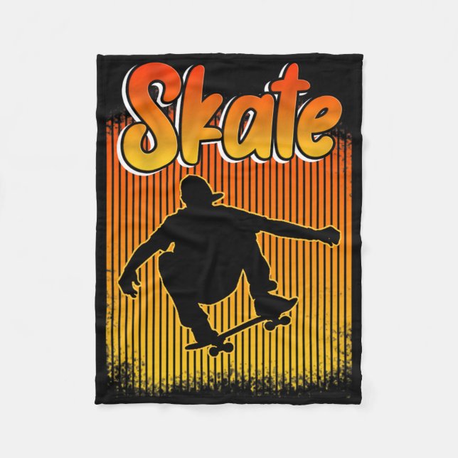 Skateboard Skateboarding Retro Tee For Skateboarde Fleecedecke (Vorderseite)