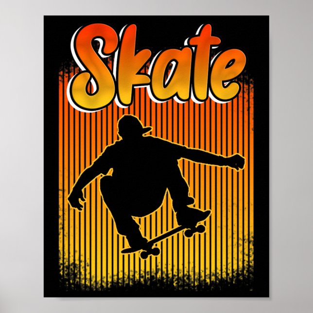 Skateboard Skateboarding Retro Tee For Skateboarde Poster (Vorne)