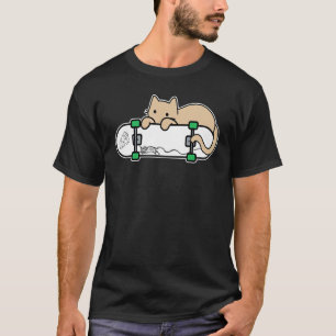 Skateboard Skateboarding schüchterne Katze Maus un T-Shirt