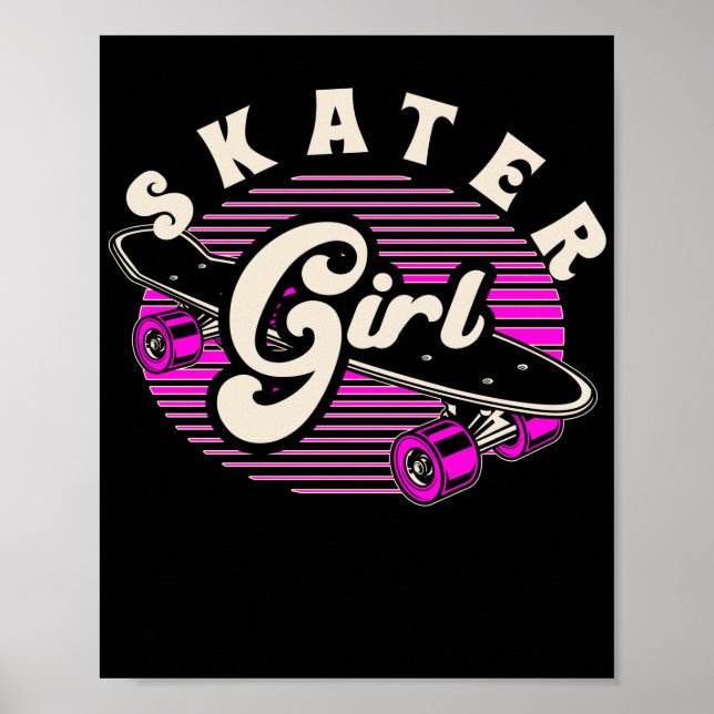 Skateboard Skater Girl Skateboard Poster (Vorne)