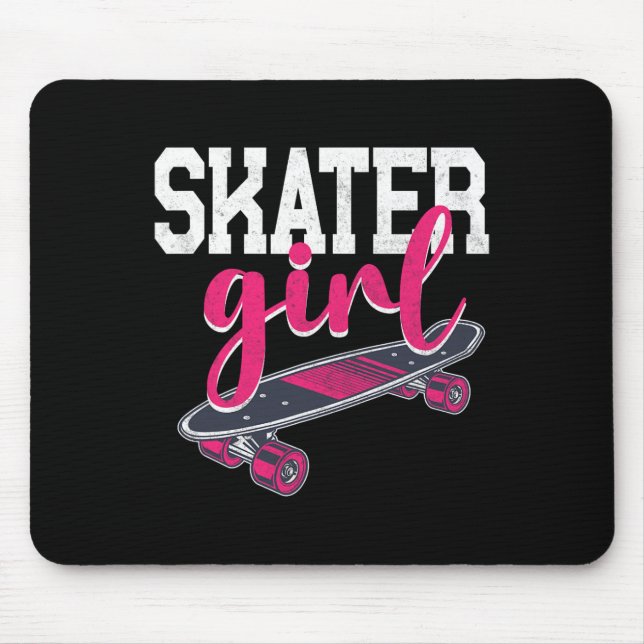 Skateboard Skater Girl Vintage  Mousepad (Vorne)
