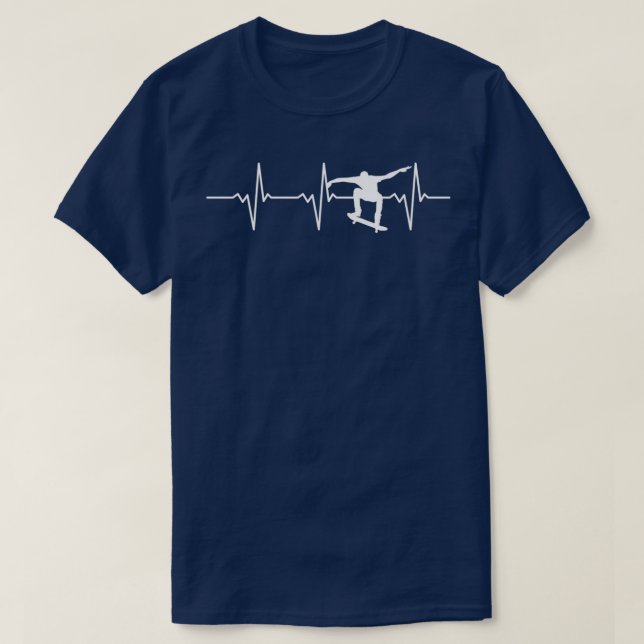 Skateboard Skater Heartbeat T-Shirt (Design vorne)