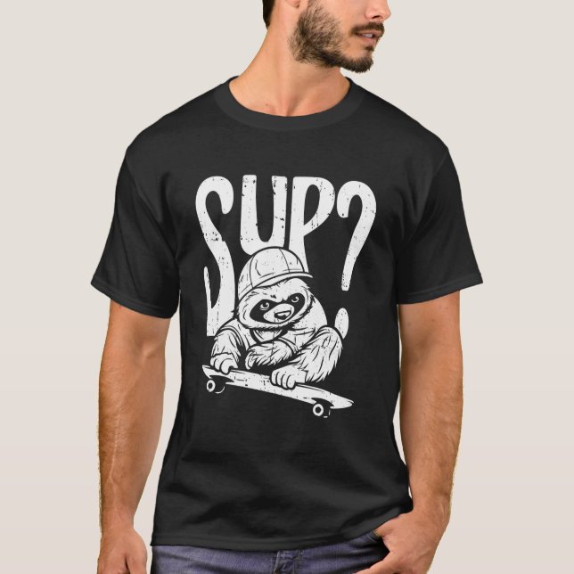 Skateboard Sloth T-Shirt (Vorderseite)