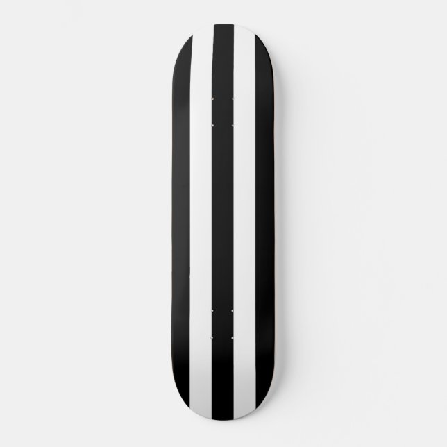 Skateboard Solid Black & White Strip (Vorderseite)