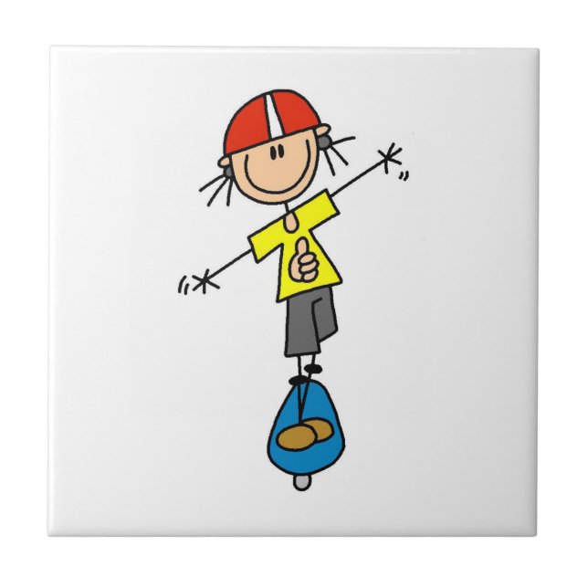 Skateboard-Stick-Figur Fliese (Vorderseite)
