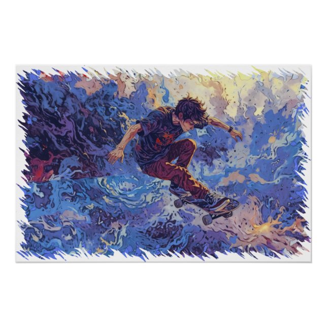 Skateboard Surfing - Skateboarder Poster (Vorderseite)